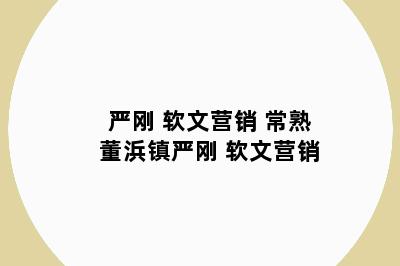 严刚 软文营销 常熟董浜镇严刚 软文营销